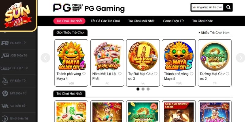 Khám phá nhà cung cấp Nổ Hũ PG SUNWIN
